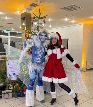 Jack Frost - Bodypaint-Walkact zur Weihnachtsfeier